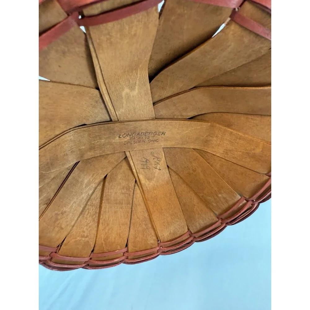1989 Longaberger Holiday Hostess Large Fruit Basket Vintage 13